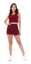 Conjunto Shorts + Croped Academia Confortável