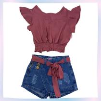 Conjunto Shorts e Cropped Conjunto Shorts e Cropped
