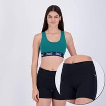 Conjunto Shorts e Top Everlast Feminino Preto e Verde