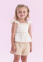 Conjunto Shorts Festa Menina Nude Petit Cherie Conjunto Shorts Festa Menina Nude Petit Cherie