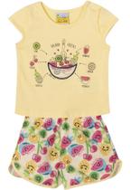 Conjunto Shorts Infantil Amarelo Nini & Bambini