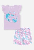 Conjunto Shorts Infantil Menina Estampado Cinti Conjunto Shorts Infantil Menina Estampado Cinti