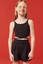 Conjunto Shorts Juvenil Preto Vic&Vicky