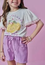 Conjunto Shorts Menina Lilás Kukiê Conjunto Shorts Menina Lilás Kukiê