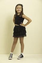 Conjunto Shorts Saia + Cropped Menina Verão Lessa Kids K152 Conjunto Shorts Saia + Cropped Menina Verão Lessa Kids K152