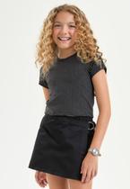 Conjunto Shorts - Saia Menina Preto Nina Go