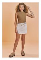 Conjunto Shorts Saia Off White Teen Vic Vicky