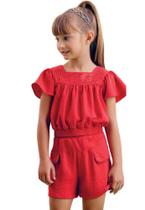 Conjunto Shorts Vermelho Infantil Petit Cherie