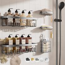 Conjunto Shower Caddy Veken, pacote com 5 saboneteiras e porta-escovas de dentes Conjunto Shower Caddy Veken, pacote com 5 saboneteiras e porta-escovas de dentes