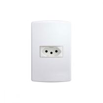 Conjunto Siena 4X2 Branco Com Placa (1Tomada 10A) 6081 Conjunto Siena 4X2 Branco Com Placa (1Tomada 10A) 6081