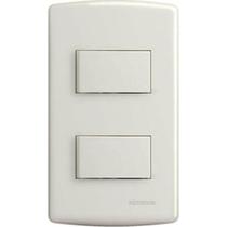 Conjunto Siena 4X2 Branco Com Placa (2Simples Horizontal) 6521 Conjunto Siena 4X2 Branco Com Placa (2Simples Horizontal) 6521