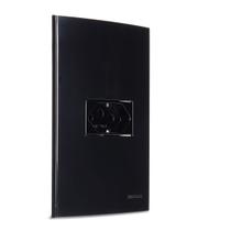 Conjunto Simples 1 Tomada 2p + t 10A Preta Ebony Sleek Margirius