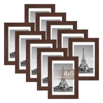 Conjunto simples de 10 porta-retratos para 4x6 Photo Brown