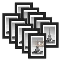 Conjunto simples de 10 porta-retratos para fotografia 4x6 em preto Conjunto simples de 10 porta-retratos para fotografia 4x6 em preto