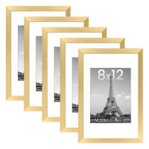 Conjunto simples de 5 molduras douradas para 8x12 com tapete 6x8