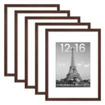 Conjunto simples de 5 molduras marrons 12x16 para fotos de 8,5x11 Conjunto simples de 5 molduras marrons 12x16 para fotos de 8,5x11