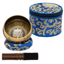 Conjunto Singing Bowl Wish Well Tibetan feito à mão no Nepal com estojo Conjunto Singing Bowl Wish Well Tibetan feito à mão no Nepal com estojo