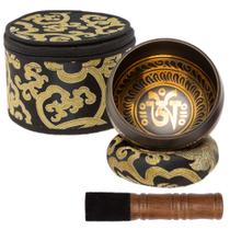 Conjunto Singing Bowl Wish Well Tibetan feito à mão no Nepal com estojo Conjunto Singing Bowl Wish Well Tibetan feito à mão no Nepal com estojo