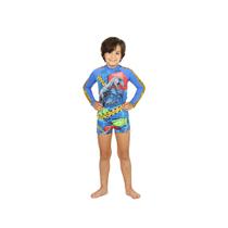 Conjunto Siri Menino Blusa/Sunga Dinossauro Proteção UV 50+