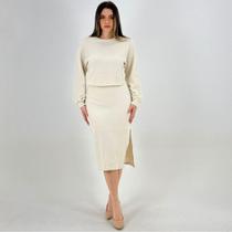 Conjunto Six One Blusa Manga Longa e Saia Midi Feminino Conjunto Six One Blusa Manga Longa e Saia Midi Feminino