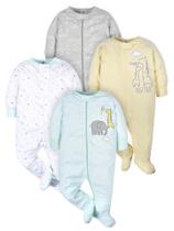 Conjunto Sleep 'N Play Gerber Unissex Bebê Animais Verde Recém-nascido