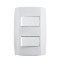Conjunto Slim 2 Interruptor Simples 10A Branco Ilumi Conjunto Slim 2 Interruptor Simples 10A Branco Ilumi