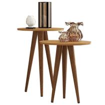 Conjunto Slim Mesa de Apoio e Lateral Patrimar Cor Cinamomo Conjunto Slim Mesa de Apoio e Lateral Patrimar Cor Cinamomo