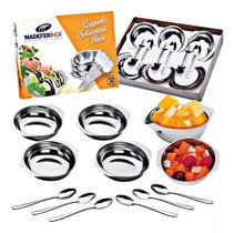 Conjunto Sobremesa 12 Peças Inox Barato Kit 6 Colher 6 Taças Conjunto Sobremesa 12 Peças Inox Barato Kit 6 Colher 6 Taças