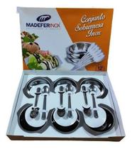 Conjunto Sobremesa 12 Peças Jogo Potes Colher Inox Cozinha