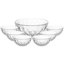 Conjunto Sobremesa Vidro Diamond 7 Peças Bowls Lyor Conjunto Sobremesa Vidro Diamond 7 Peças Bowls Lyor