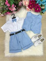 Conjunto Social Azul Bebe Leandro Colete