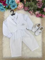 Conjunto Social Batizado Calça Branco - Camisa e Gravata Borboleta Conjunto Social Batizado Calça Branco - Camisa e Gravata Borboleta