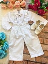 Conjunto Social Batizado Meninos Kanga Social Branco