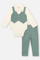 Conjunto Social Bebê Menino Verde Divertto Conjunto Social Bebê Menino Verde Divertto