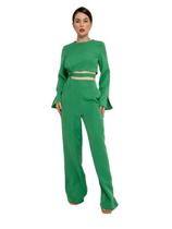 Conjunto Social Calça e Croppet de Amarração alfaiataria CON-0043