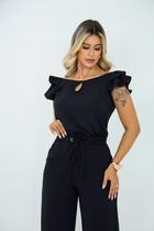Conjunto Social Feminino Calça Pantalona E Blusa Elegante