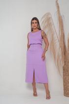 Conjunto Social Feminino Saia E Blusa Alfaitaria Elegante M