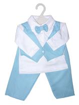 Conjunto Social Infantil Bebê Menino RN a 05 meses Batizado Casamento Formatura com Gravata - GPShope