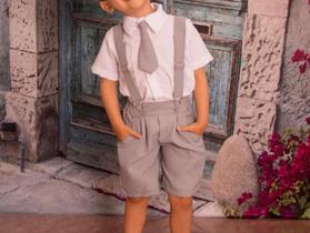 Conjunto social infantil C/ suspensório menino