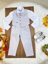 Conjunto Social Infantil com Colete, Calça, Gravata e Camisa Branca - Elegância para Festas