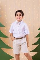 Conjunto Social Infantil Linho Shorts Xadrez Heitor