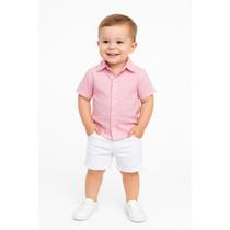 Conjunto social infantil menino camisa e bermuda evento