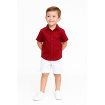 Conjunto social infantil menino camisa e bermuda evento