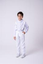 Conjunto Social Infantil Meninos Miss Cherry com Suspensório Branco