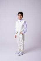 Conjunto Social Infantil Miss Cherry com Colete Amarelo Claro