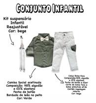 Conjunto Social Manga Longa e Calça Bolso Faca Infantil Menino