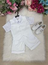 Conjunto Social Miss Cherry Leandro com Colete Branco e Acessórios