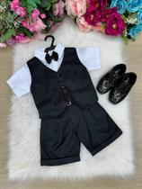 Conjunto Social Pajem com Colete Preto para Menino em Festa