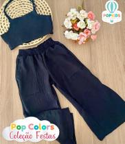 Conjunto Social Pop Colors Fashion Preto Tam.2-3 Anos