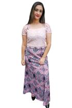 Conjunto Social Saia Crepe Alfaiataria Forrado Moda Evangelica Maravilhoso 237